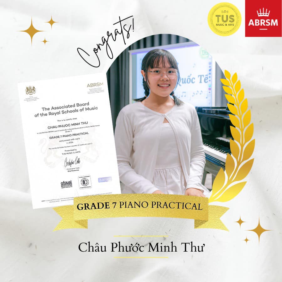 Học viên TUS đạt kết quả tốt trong kỳ thi ABRSM Face to face tháng 5.2024